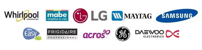 Marcas que reparamos: Whirlpool, Samsung, LG, Mabe, Daewoo, Acros, GE, Bosch, Electrolux, Teka, Frigidaire, Koblenz, Hisense